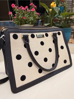 kate spade Black and Cream Polka Dot Satchel